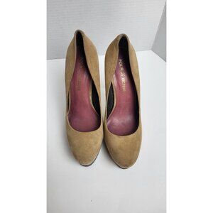 Pour La Victoire Tan Suede Platform Stiletto Heels Womens Size 8.5